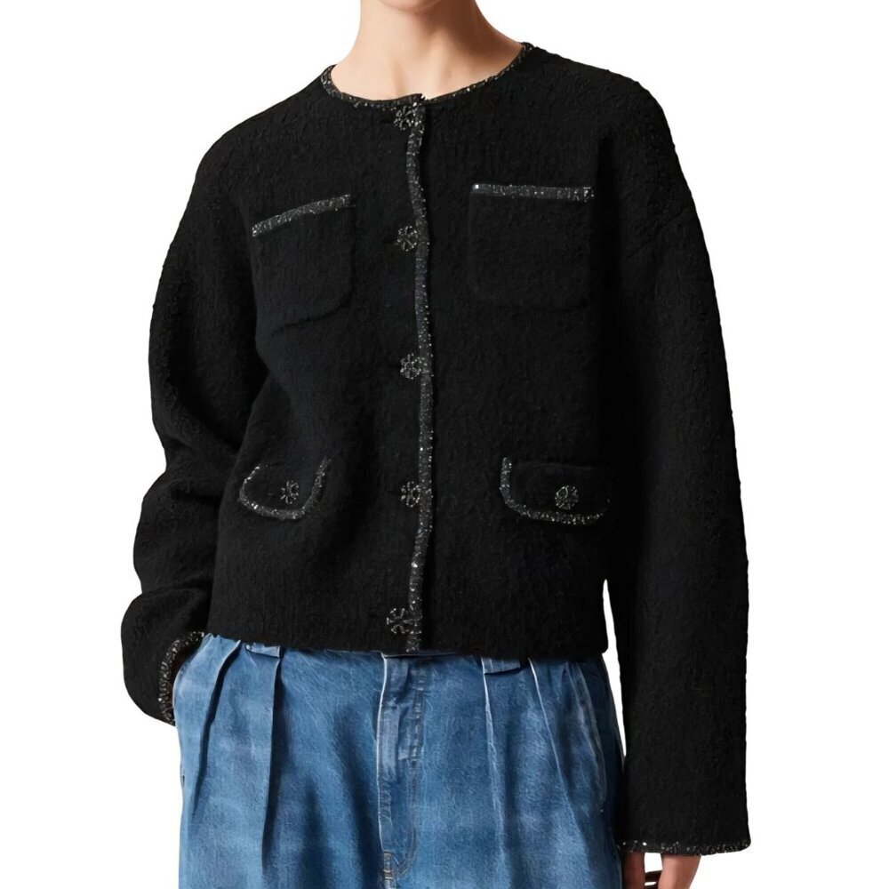 & Other Stories NWT Sequined Trimmed Cardigan Lady Cardigan Career Classic SizeM